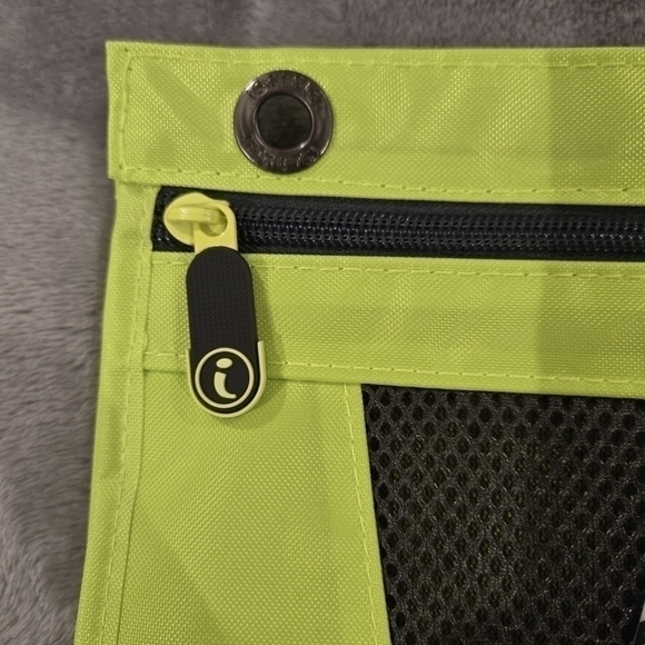 iScholar Jumbo Expandable Pencil Pouch, 3 Pockets, Neon Green - Picture 4 of 7